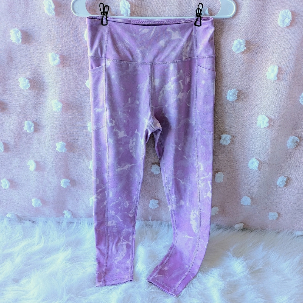 Victoria Secret, 7/8 Leggings, Size 8 Medium, Women's, Purple Marble
